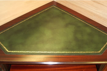 Leather Top Corner Desk in Mahogany or Yew